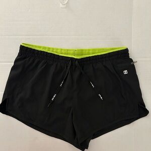Hind Men's Black Shorts with Neon Green Waistband size medium.